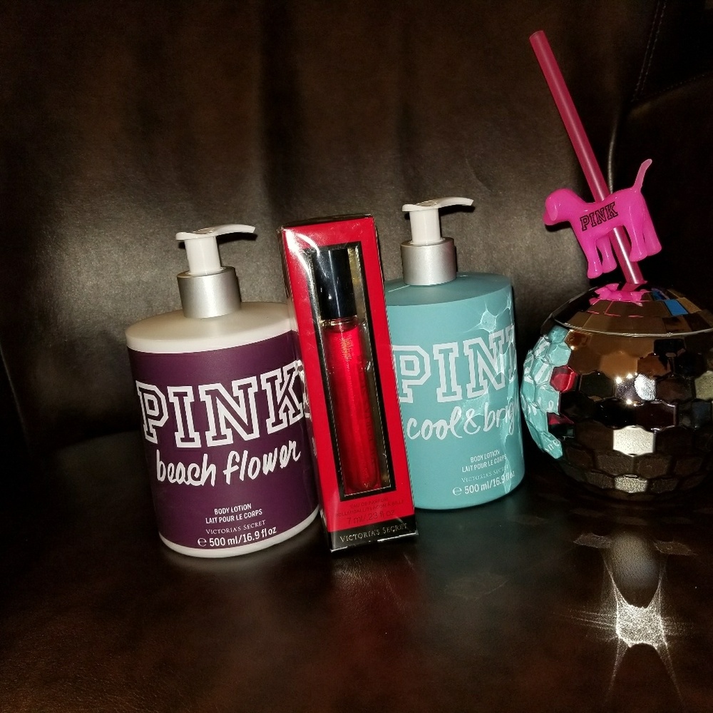 NWT Victoria's Secret & PINK Beauty Bundle & cup